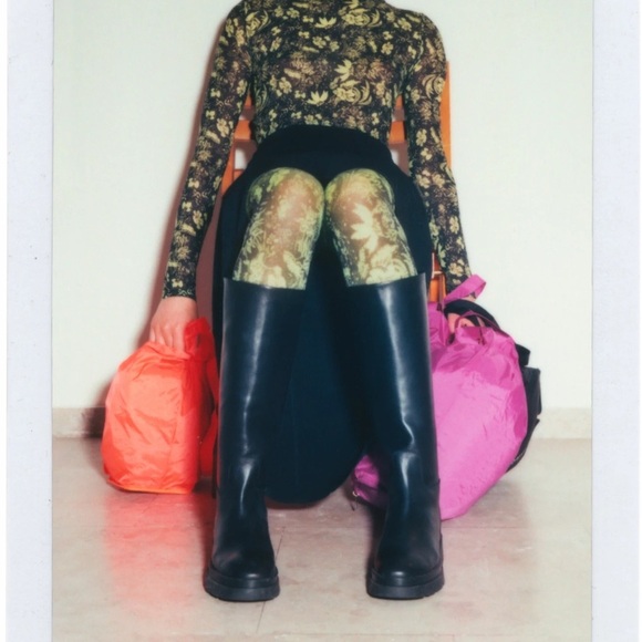 Rodebjer x Swedish Stockings green & black Dellie Vegetal mesh top - size M/L - Picture 4 of 8